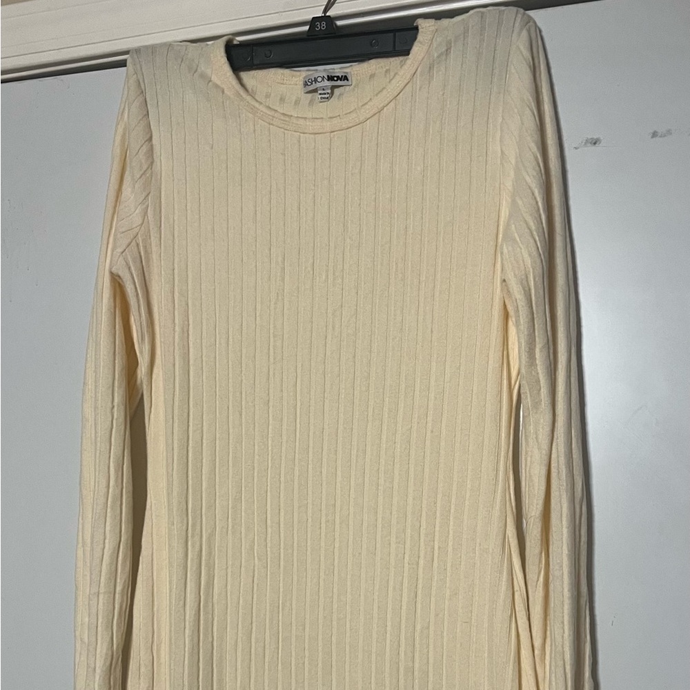 Fashion Nova white sweater dress